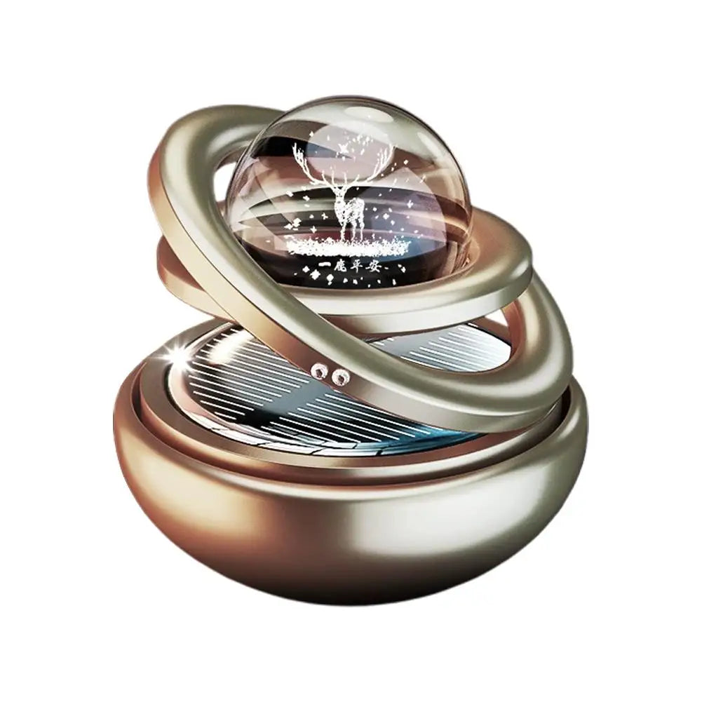 Solar Rotating Crystal Ball Car Aromatherapy Hanging Ornament