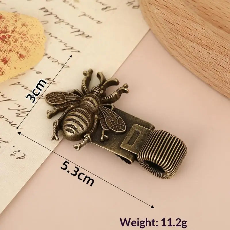 Vintage Insect Metal Pen Clip | Spring-Loaded Journal Pen Holder