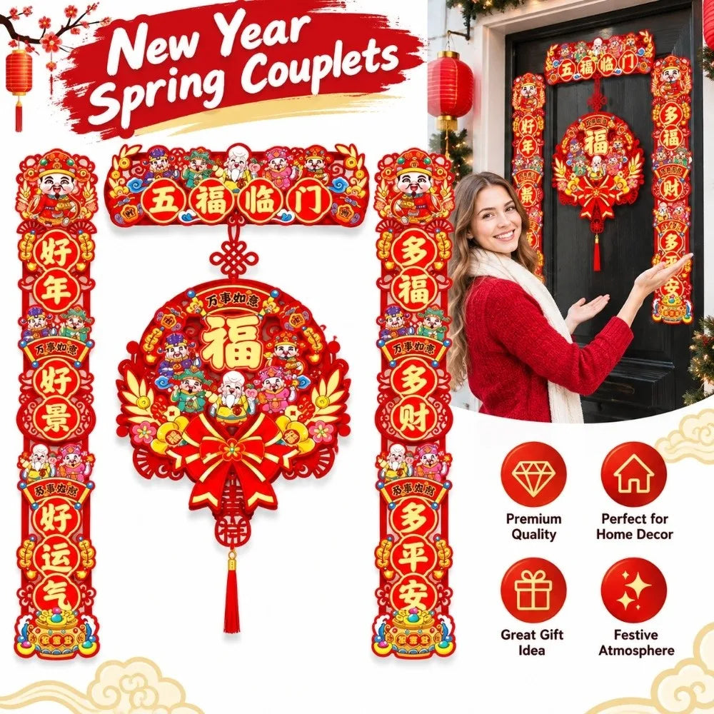 Chinese New Year Spring Couplets Set – Fu Hanging Ornament