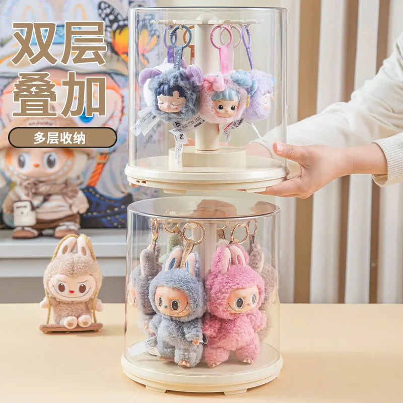 Rotating Display Case 360° Clap-Activated Spin Dustproof Cover