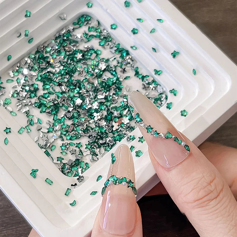 1440Pcs Resin Rhinestone Nail Charms – Flat Back Gem Set