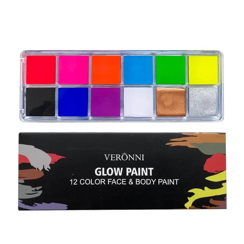 20-Color Face & Body Paint Palette – Halloween Cosplay Stage