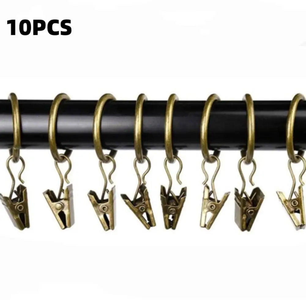 10-Pack Metal Curtain Ring Clips – Rustproof Hanging Rings