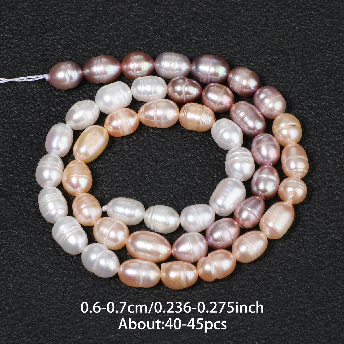 Natural Freshwater Pearl Loose Beads – Pink White Purple Rice Shape