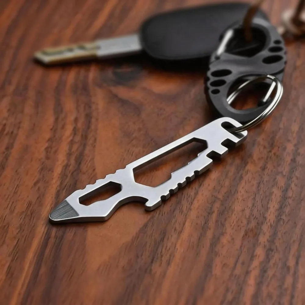 Stainless Steel Multitool Keychain with Bottle Opener