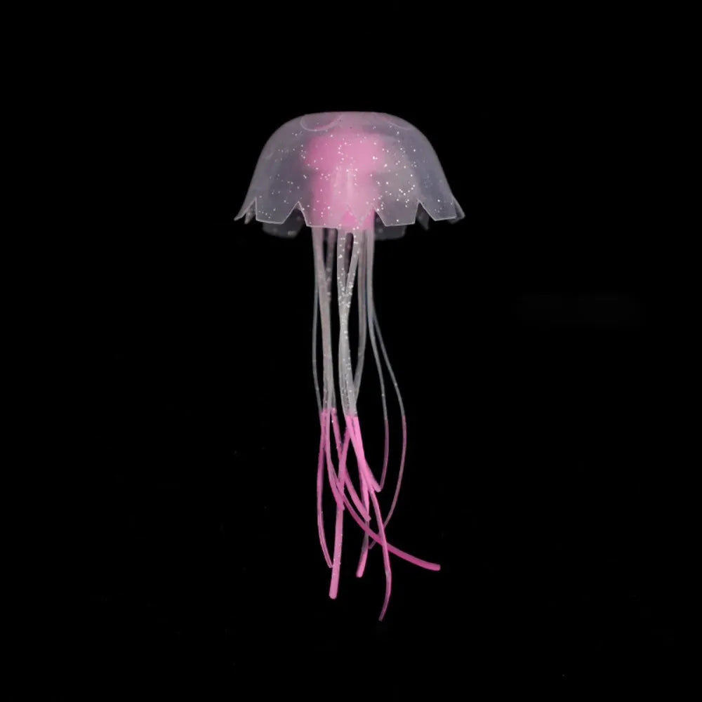 Silicone Glowing Jellyfish Aquarium Ornament | Fish Tank Decor