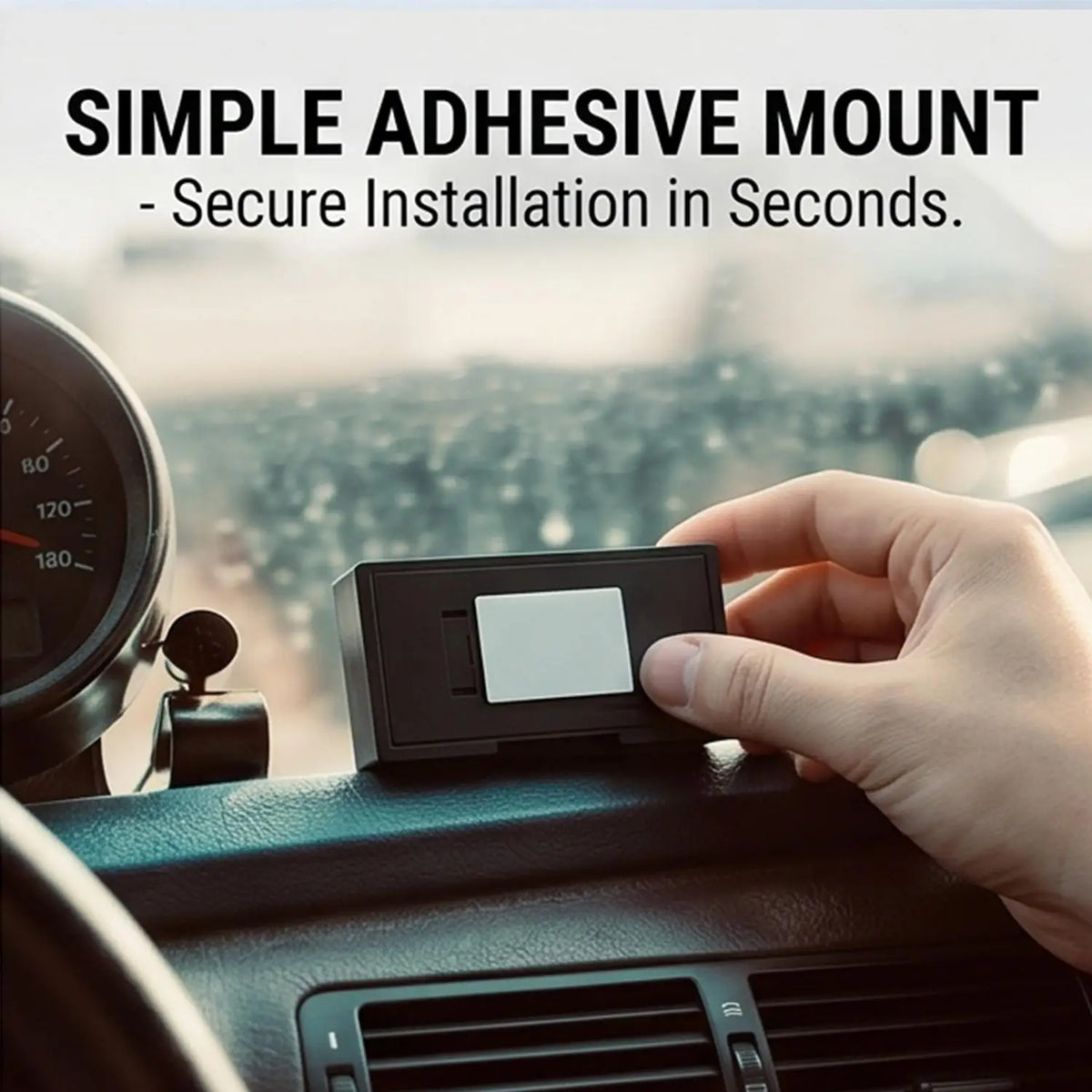 Mini Digital Car Dashboard Clock – Self-Adhesive LCD Display