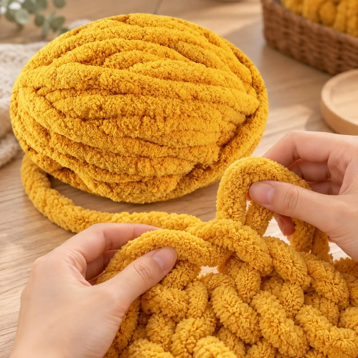 Jumbo Fuzzy Chenille Yarn Ball – Hand Knitting & Crafting