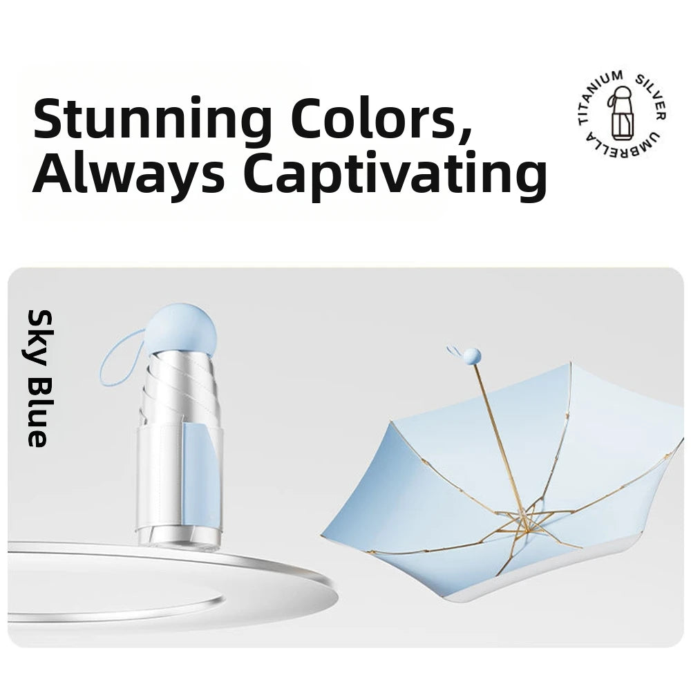 UV Protection Titanium Silver Capsule Sun Umbrella – Sun & Rain