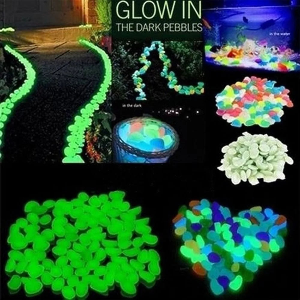 Glow in the Dark Garden Pebbles – 10 Resin Luminous Stones