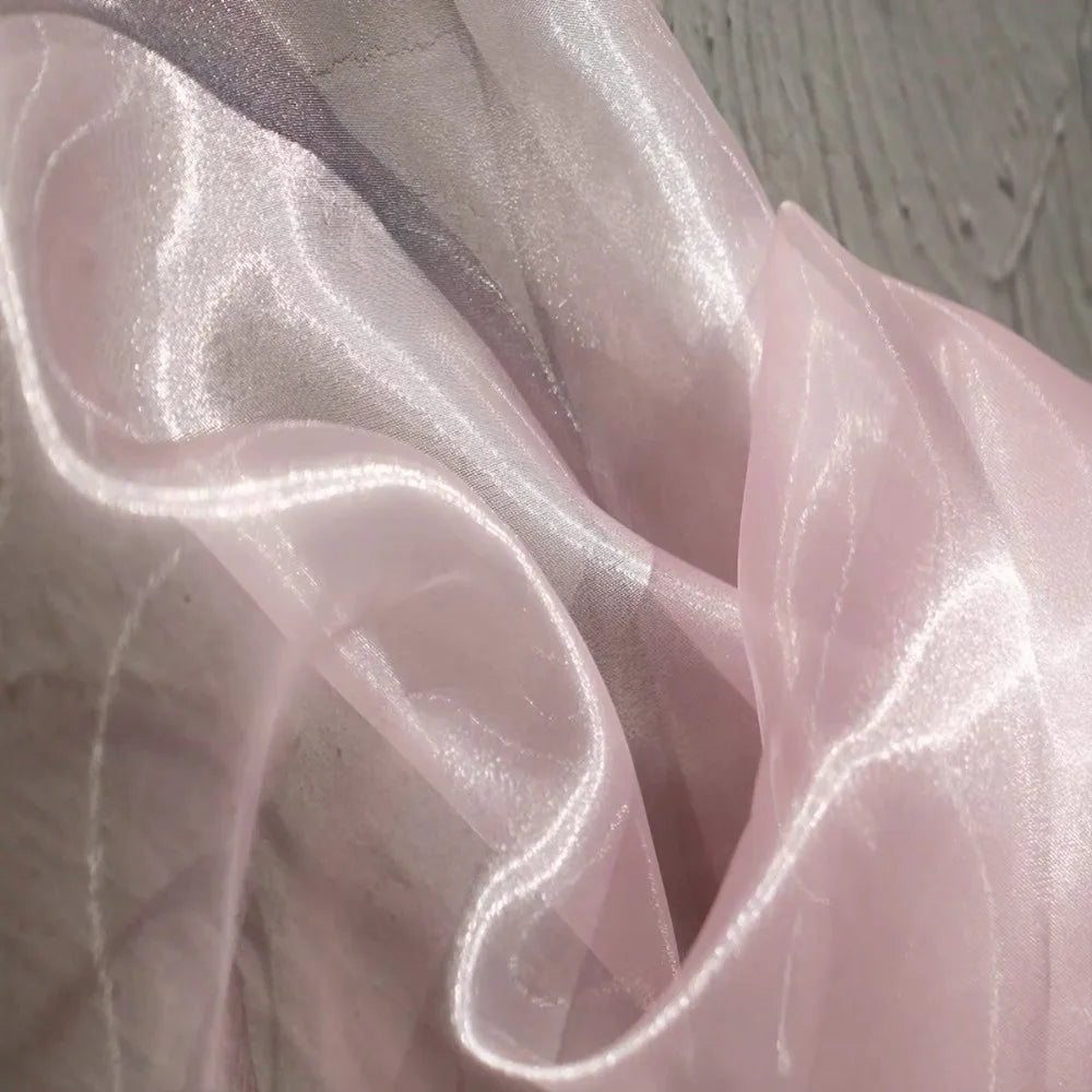 Crystal Organza Fabric – Glossy Sheer Mesh Cloth 1m × 1.5m