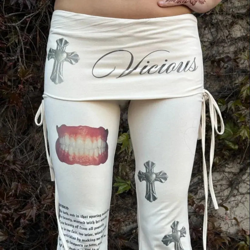 Y2K Wide Leg High Waist Pants – Gothic Harajuku Women's Trousers