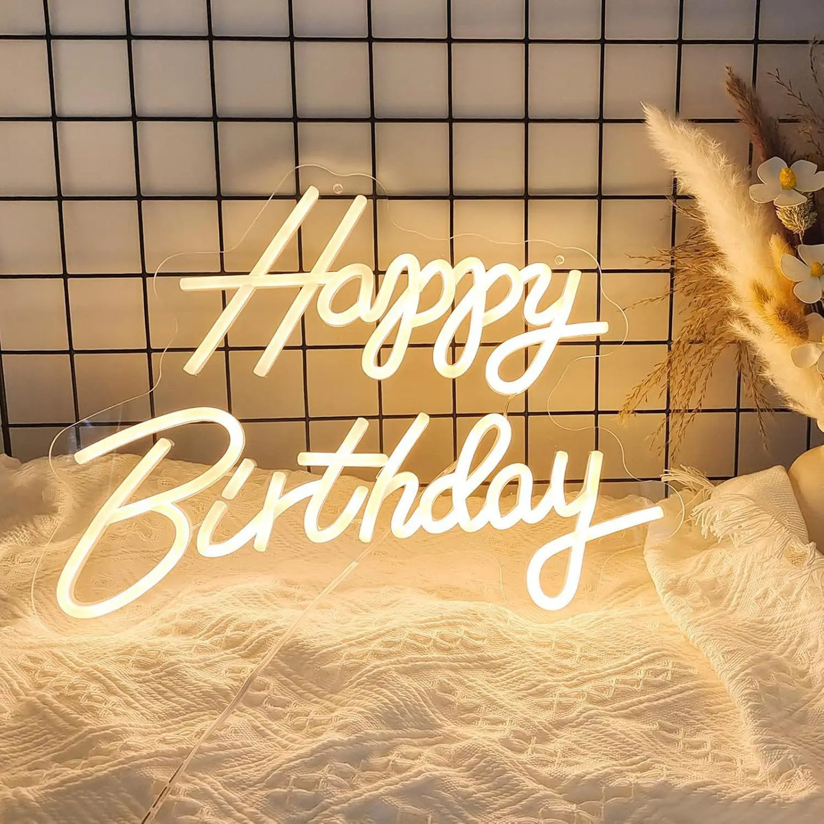 Happy Birthday LED Neon Sign | USB Powered Party Wall Decor
