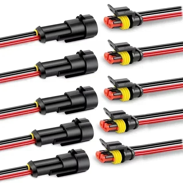 Waterproof 2-Pin Automotive Electrical Connectors 10/20 Pack