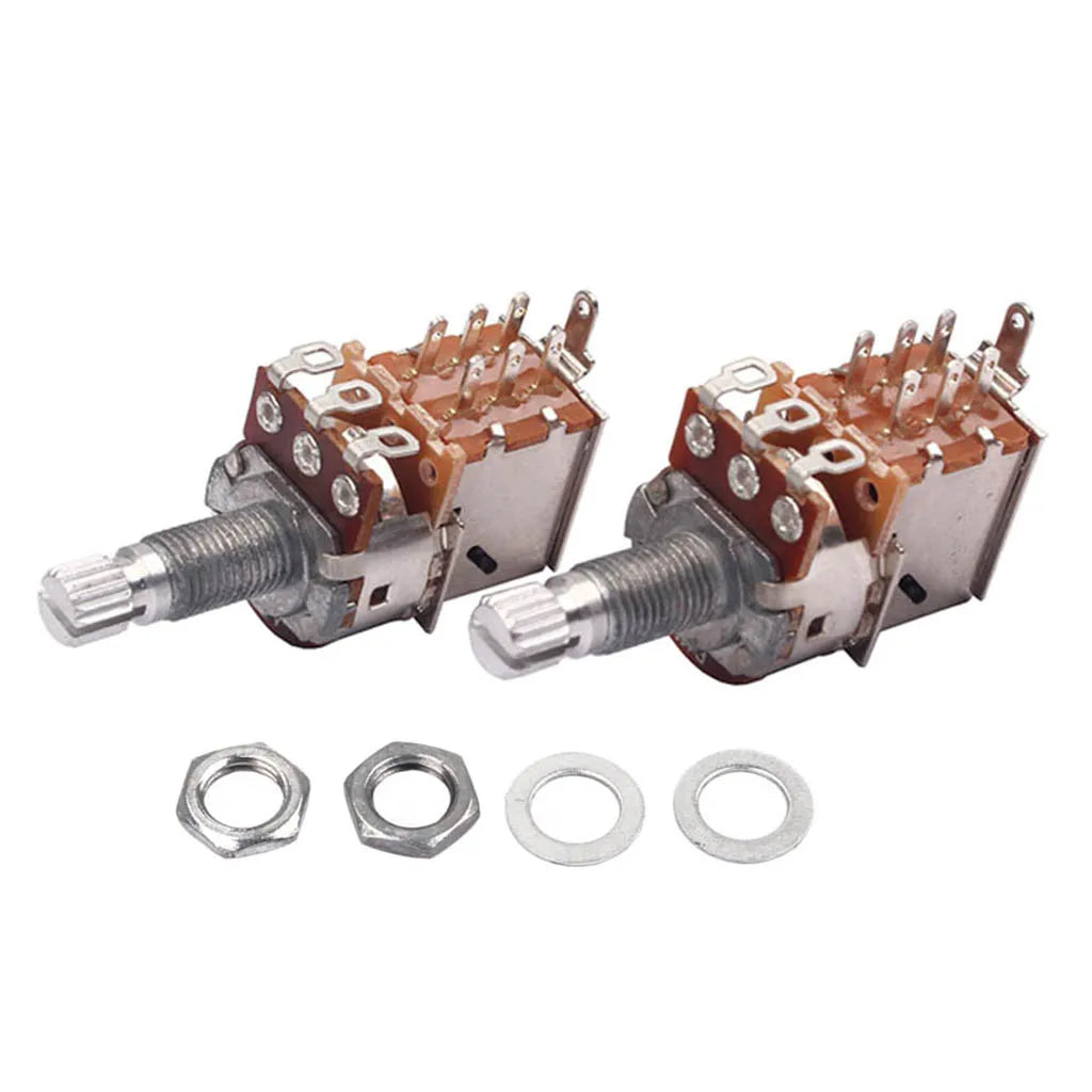Guitar A1M B1M Split Shaft 18mm Potentiometer Pot – 2-Pack