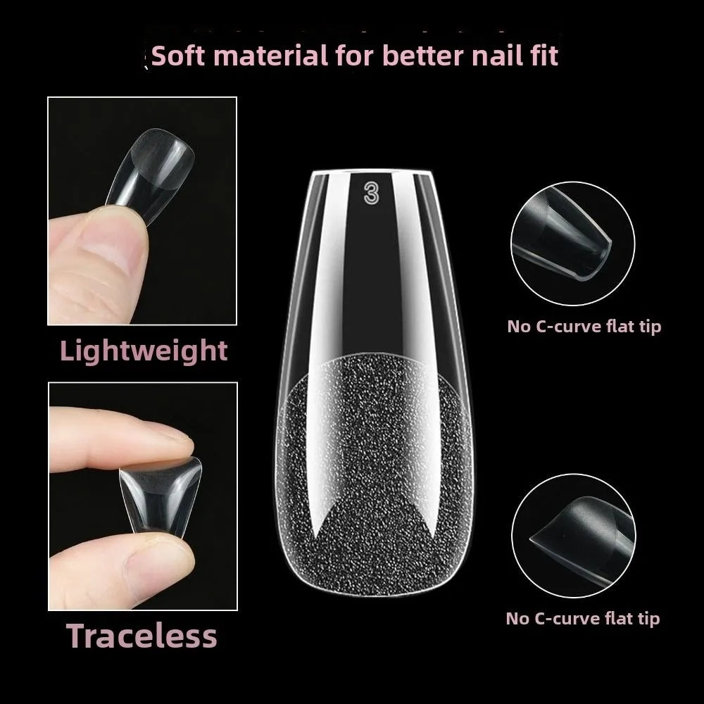 288pcs Ultra-Thin Soft Gel Nail Tips – Full Cover Extension Set