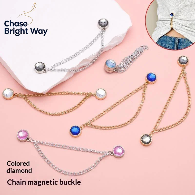 Rhinestone Magnetic Waist Cinch Clips – 2-Pc Adjustable Set