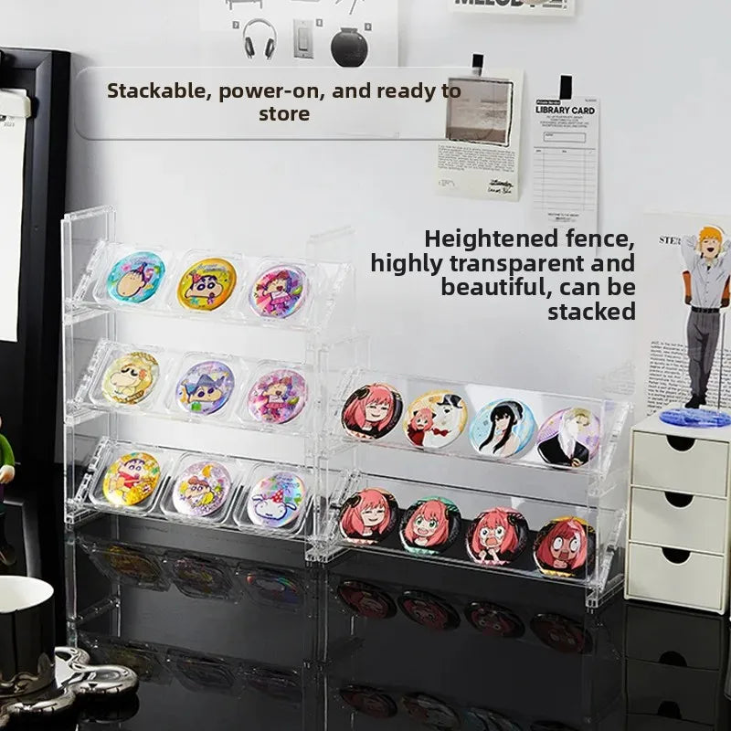 Stackable Anime Badge Display Case – Multi-Layer Pin Organizer