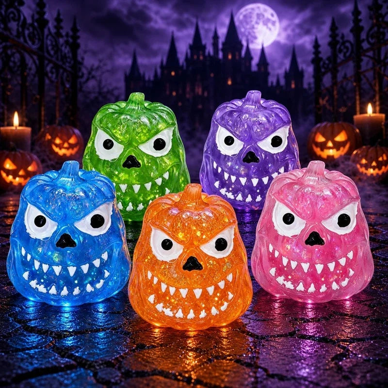 Halloween Pumpkin Skull Squeezing Toy – Sparkling Fidget Fun