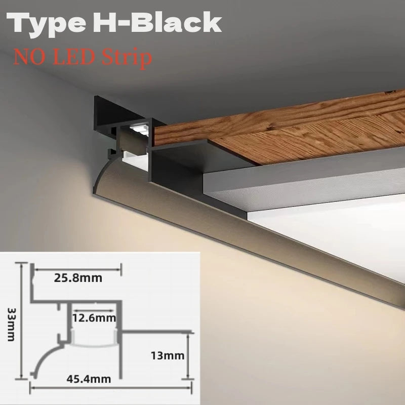 Recessed Corner LED Aluminum Profile Channel 0.5m/1m Ceiling
