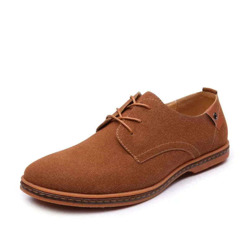 LEDP Men's Faux Suede Oxford Dress Shoes – Lace-Up Flats