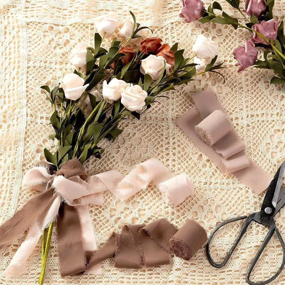 3-Roll Fringe Chiffon Ribbon – 5m DIY Wedding & Craft Décor