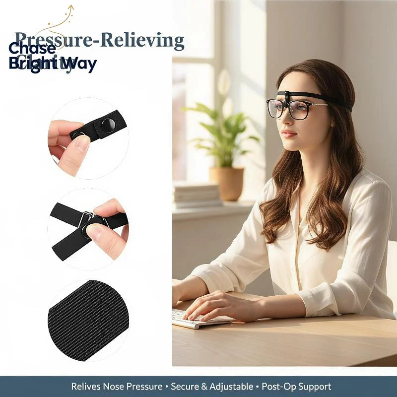 Eyeglass Support Holder – Non-Slip Soft Band, No Nose Pressure