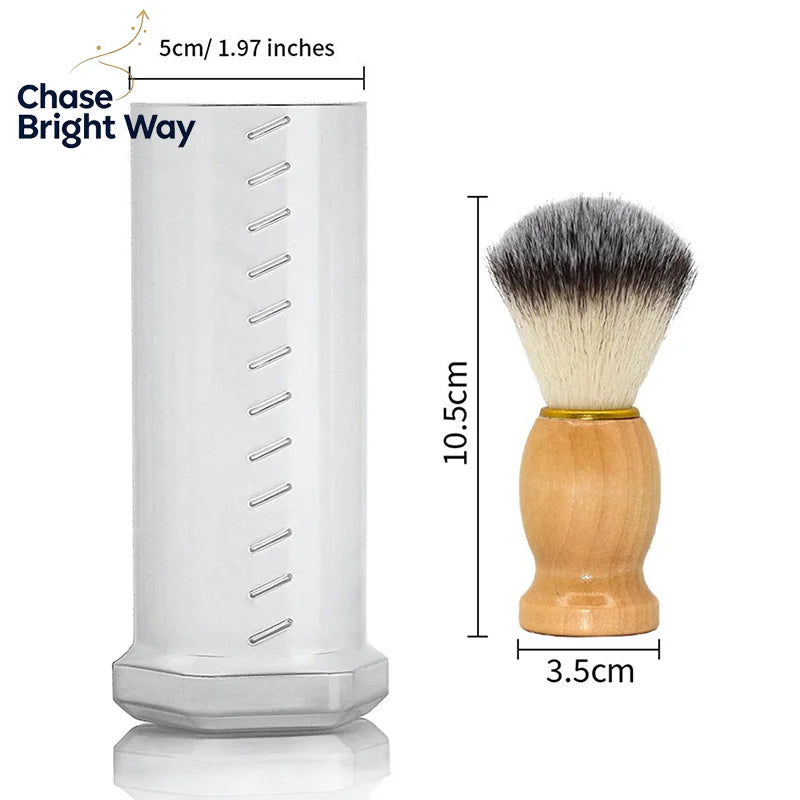Shaving Brush Travel Case – Adjustable Transparent Holder Tube