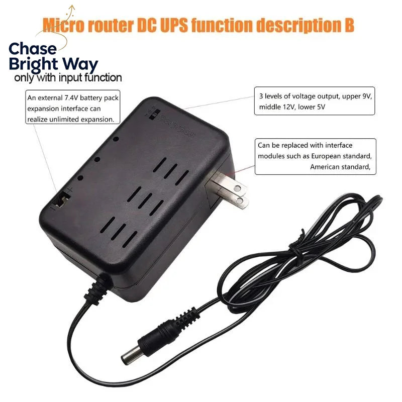 Portable Mini UPS 220V to DC 5V 9V 12V – Router Modem CCTV