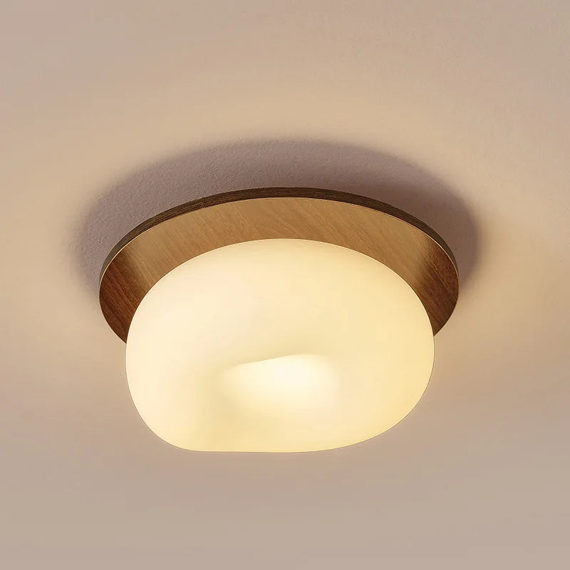 Walnut Wood Full Spectrum Dimmable LED Ceiling Light | E27