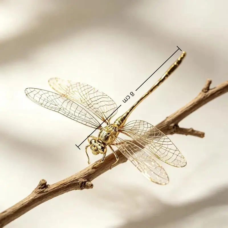 Vintage Gold Dragonfly Figurine – Zinc Alloy Desk Ornament