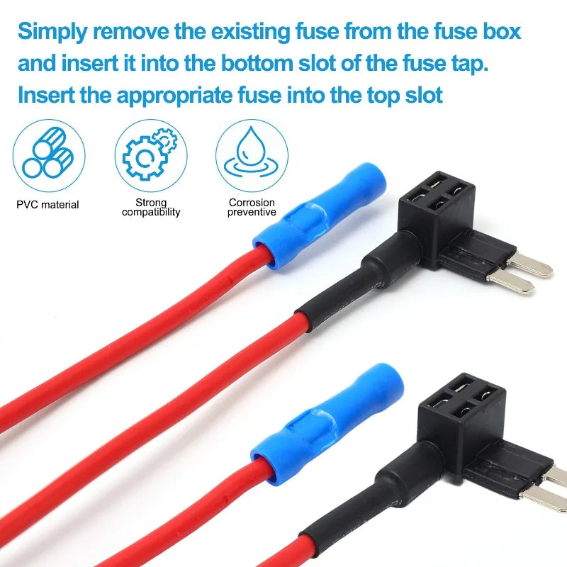 M2 Car Fuse Tap Blade Holder Circuit Adapter – 5-Pack ATM/APM
