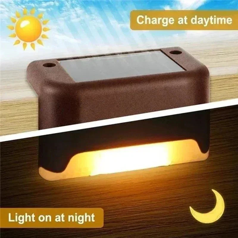 Solar Deck Lights Outdoor IP66 Waterproof LED Step & Fence Lamps