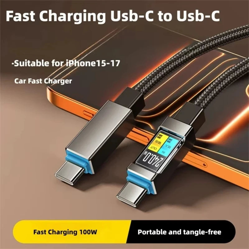 100W USB-C to USB-C Fast Charging Cable – 1.5M Braided