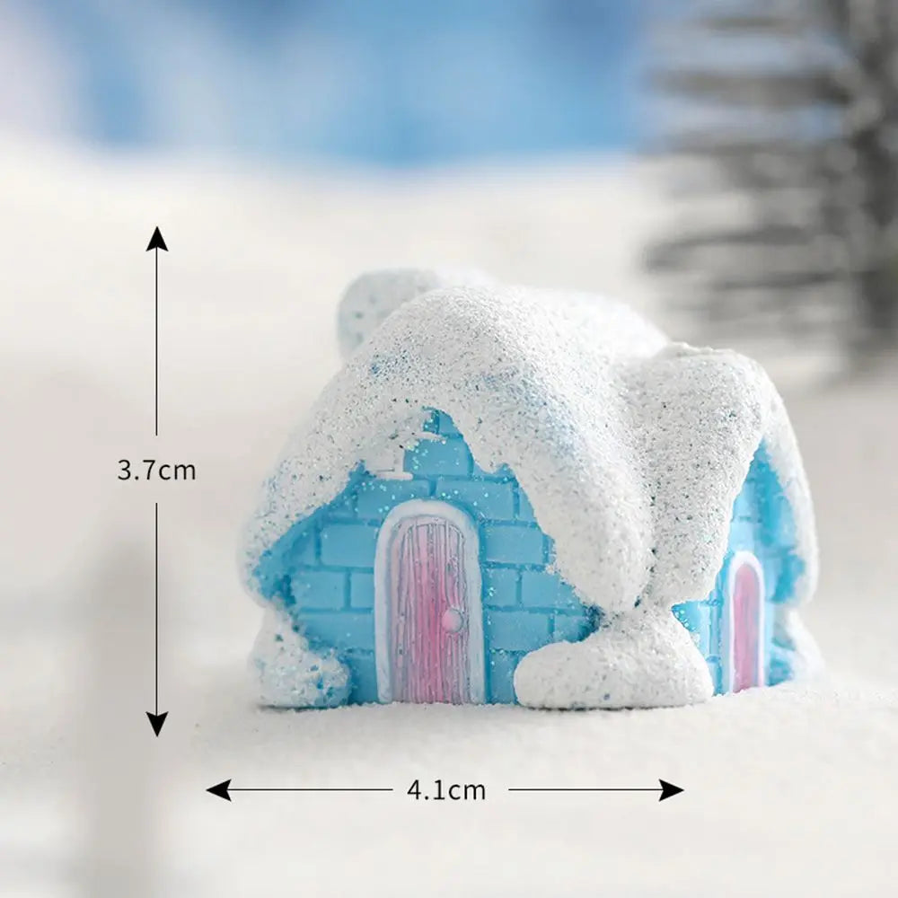 Snowman Bunny Miniature Figurine – Christmas Micro Landscape Décor