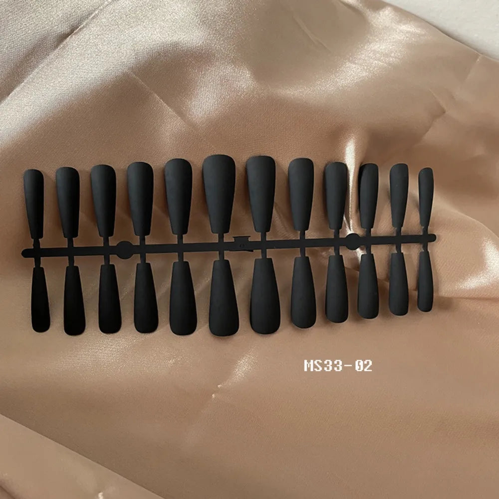 Matte Ballerina False Nails – 24pc French DIY Nail Tips