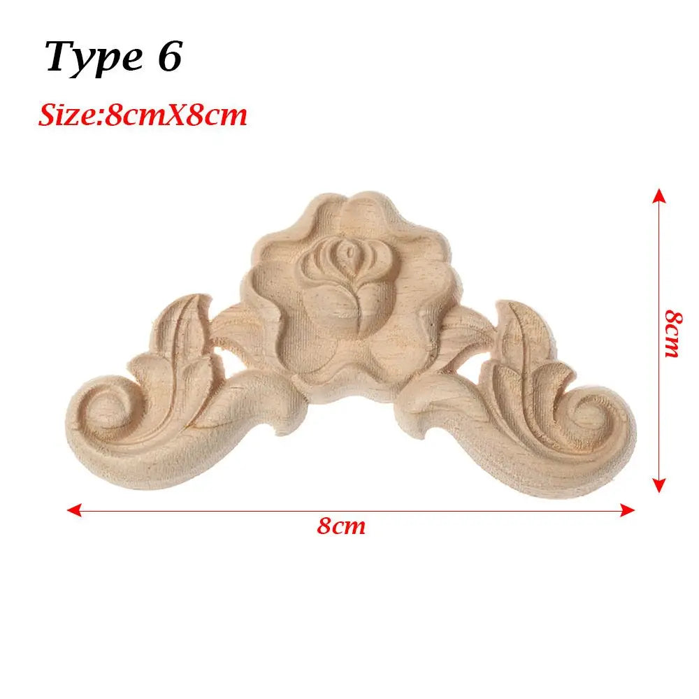 Wood Carved Rose Flower Applique – DIY Furniture & Home Decor