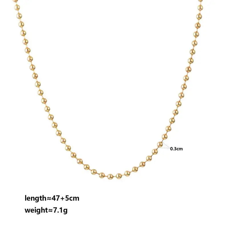 Women's Dainty CZ Pendant Necklace | Mixed Metal Bead Chain