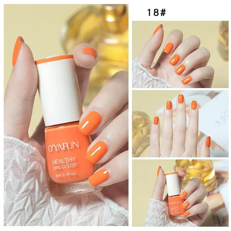 Handaiyan 8ml Water-Based Nail Polish – 40 Colors, Peel-Off
