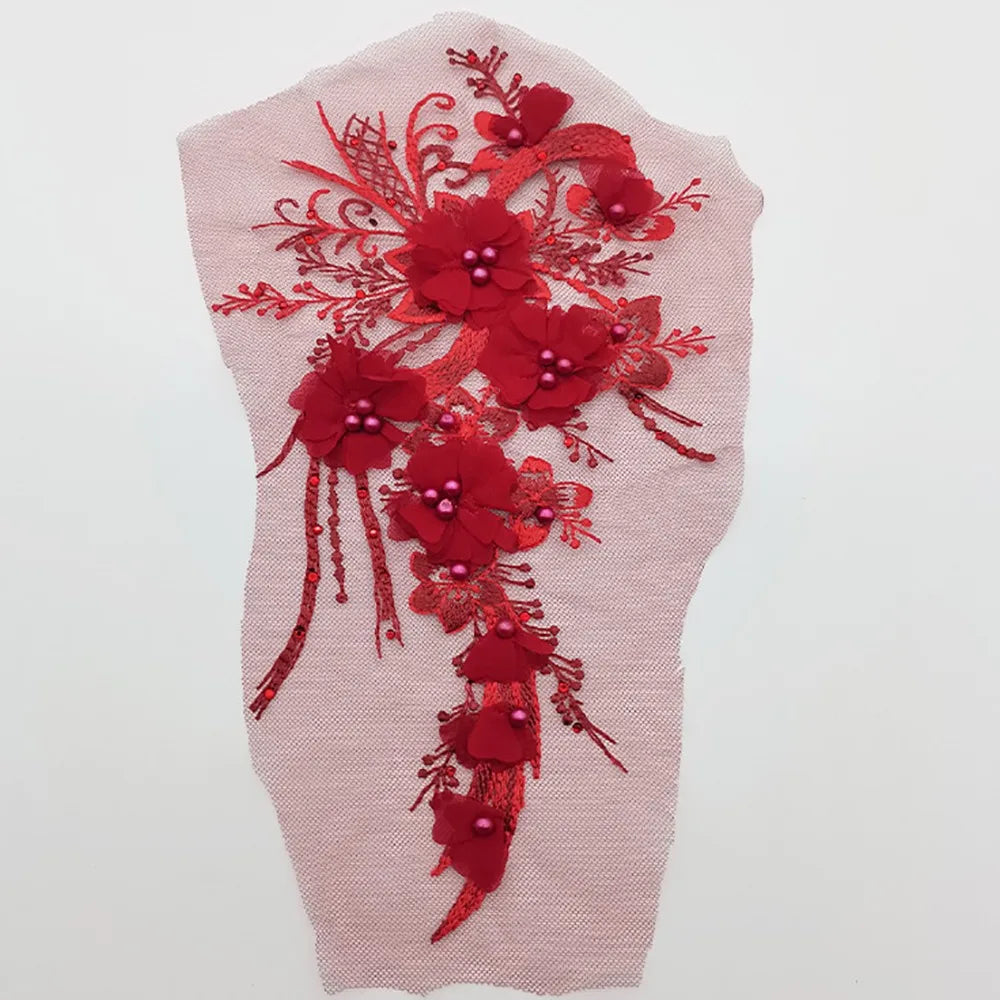 3D Sequined Floral Embroidery Patch – DIY Flower Appliqué
