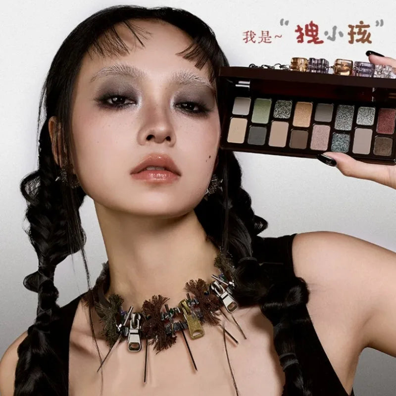 16-Color Eyeshadow Palette – Glitter, Matte & Shimmer Earth Tones