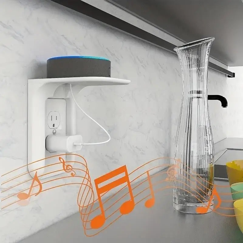 Wall Outlet Shelf – Space-Saving Phone & Speaker Stand