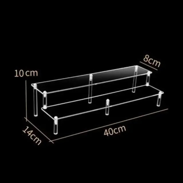Black Acrylic Display Stand Riser 1–5 Tier Organizer Rack