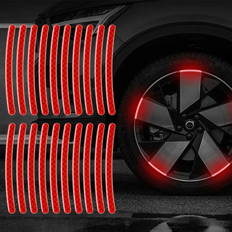 Wheel Rim Reflective Stickers – Car Bike Motorcycle 20/40Pcs