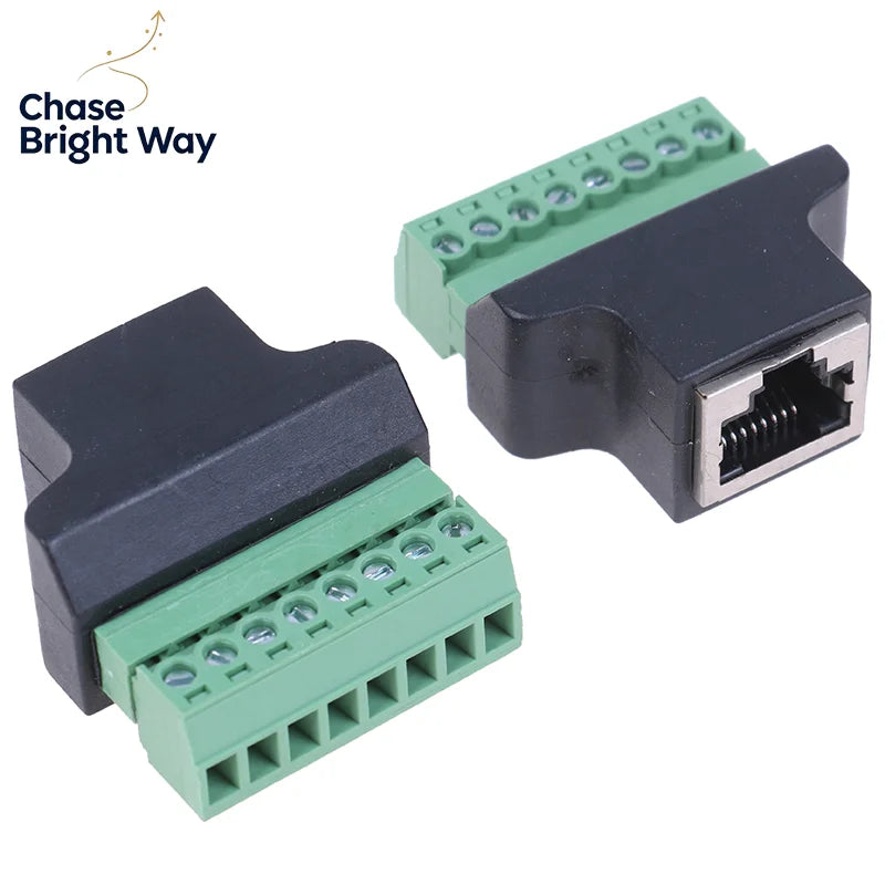 RJ45 to Screw Terminal Adapter – 8-Pin Female CCTV DVR