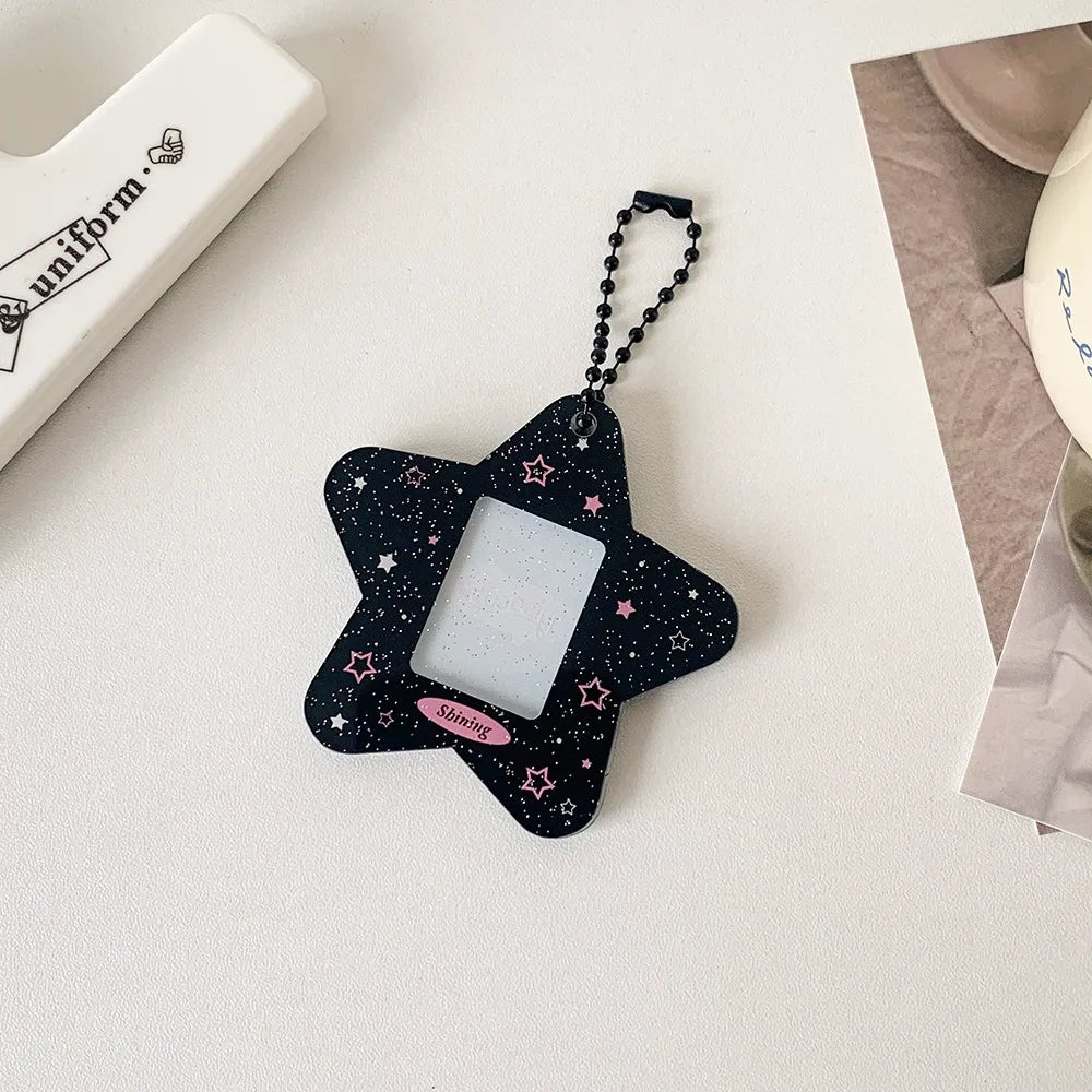 Star Acrylic Photo Card Holder Keychain – 1 Inch Mini Frame
