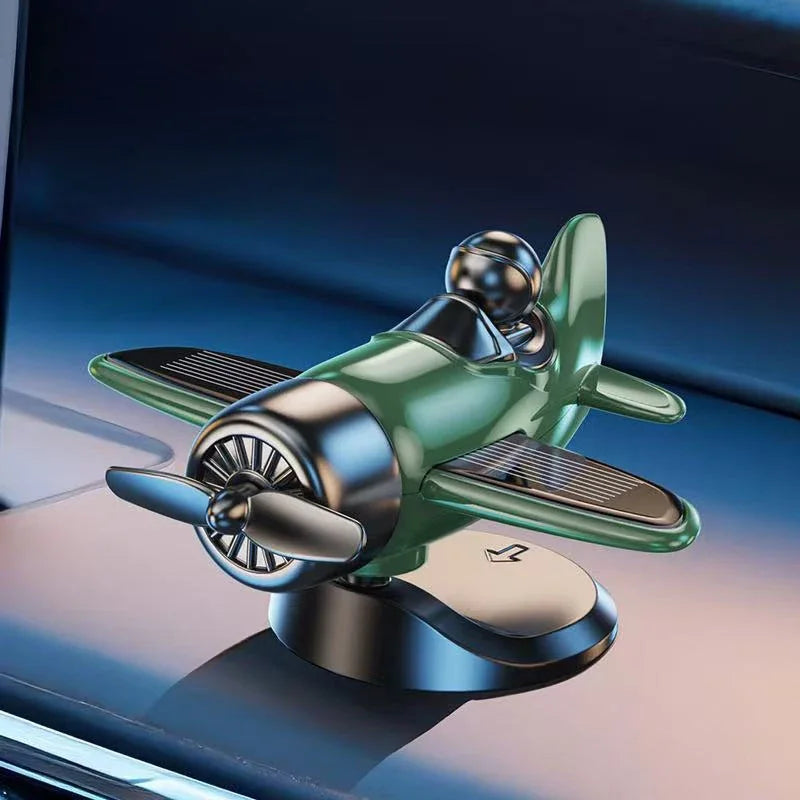 Solar Rotating Airplane Car Dashboard Ornament | 360° Spin