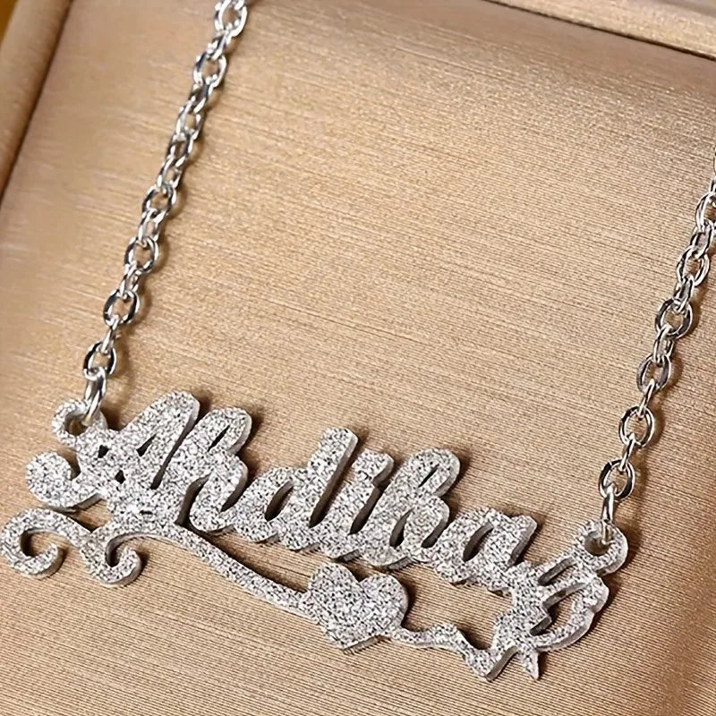 Custom Name Heart Necklace – Personalized Stainless Steel Pendant