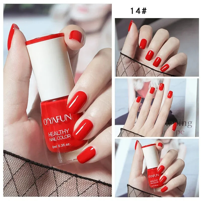 Handaiyan 8ml Water-Based Nail Polish – 40 Colors, Peel-Off