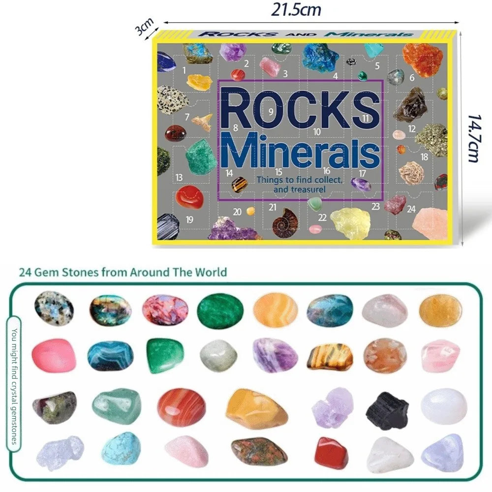 Christmas Crystal Gemstone Advent Calendar – 24-Grid Blind Box